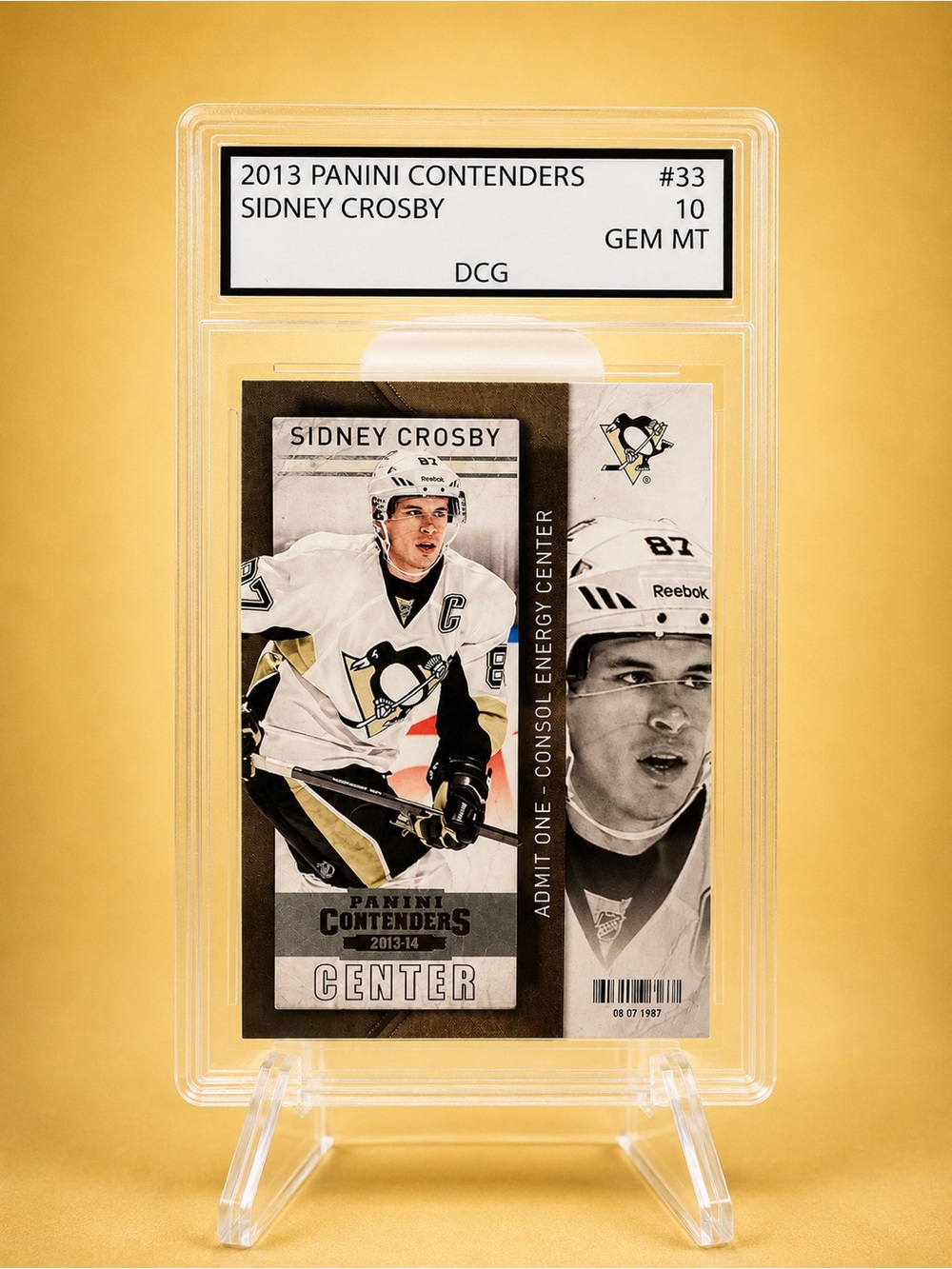 2013-14 Panini Sidney Crosby Hockey Ticket Card - Black White